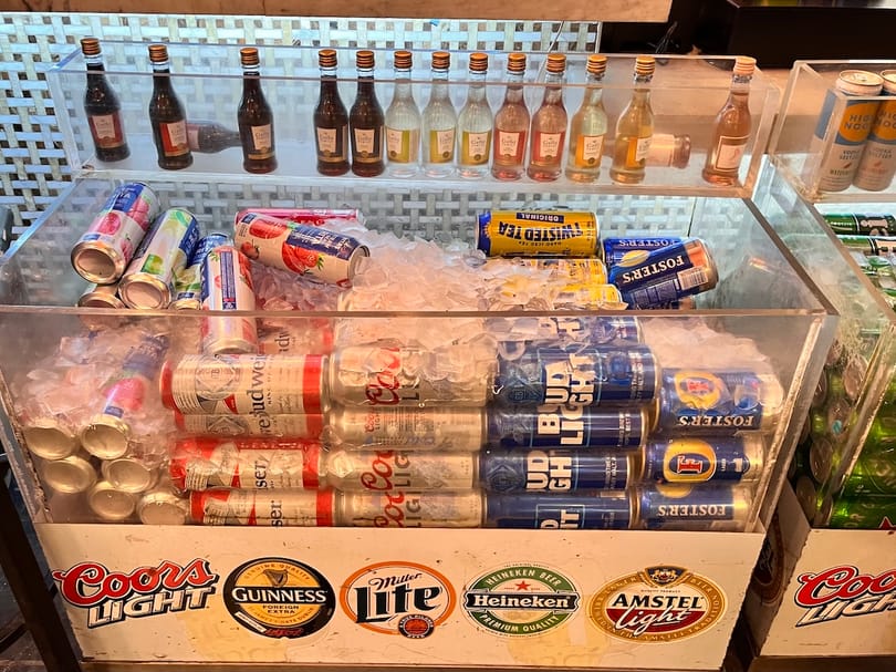 Alcohol in fridge at Whitehall Terminal