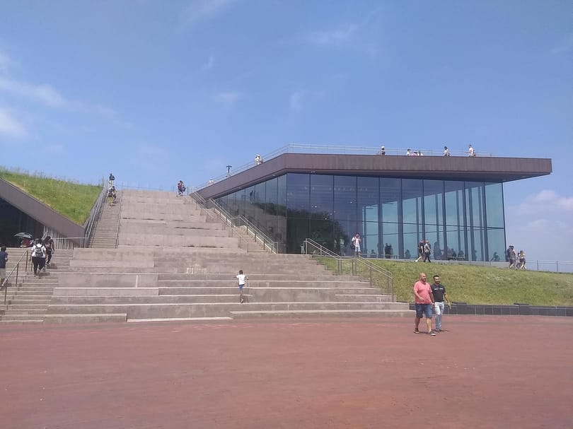 Steps leading to the Statue of Liberty Museum on Liberty Island