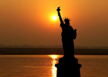 The Statue of Liberty at Sunset
