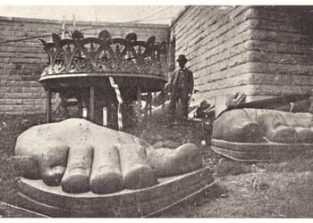 Statue of Liberty parts during construction in the 1880s