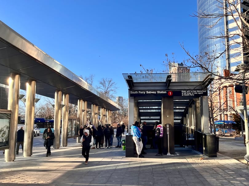 Entrance to Subway Station near Whitehall Terminal