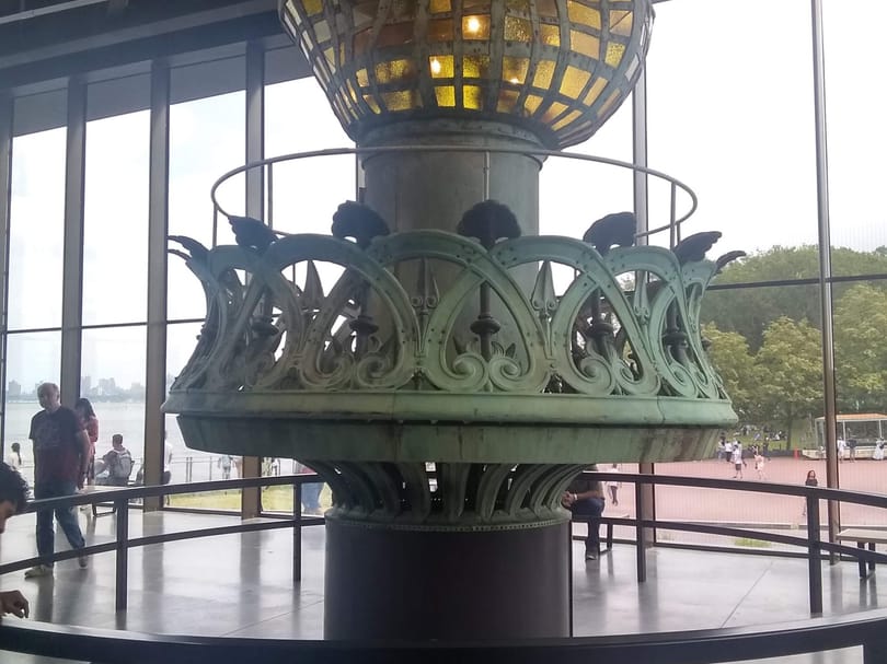Old torch in Liberty Island Museum