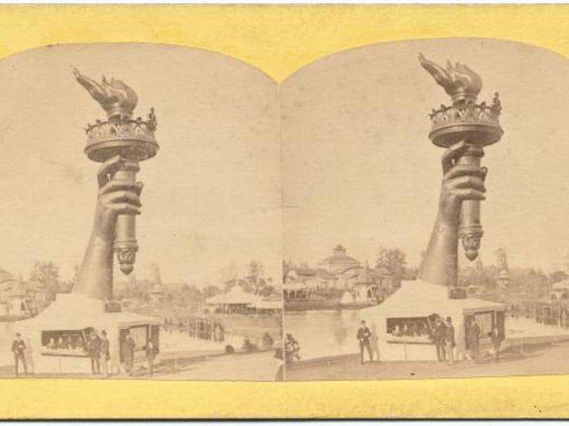 Hand and torch of statue of liberty