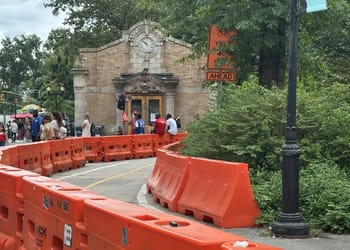 Barricades in Battery Park NYC