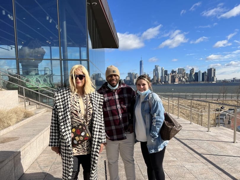group photo on liberty island