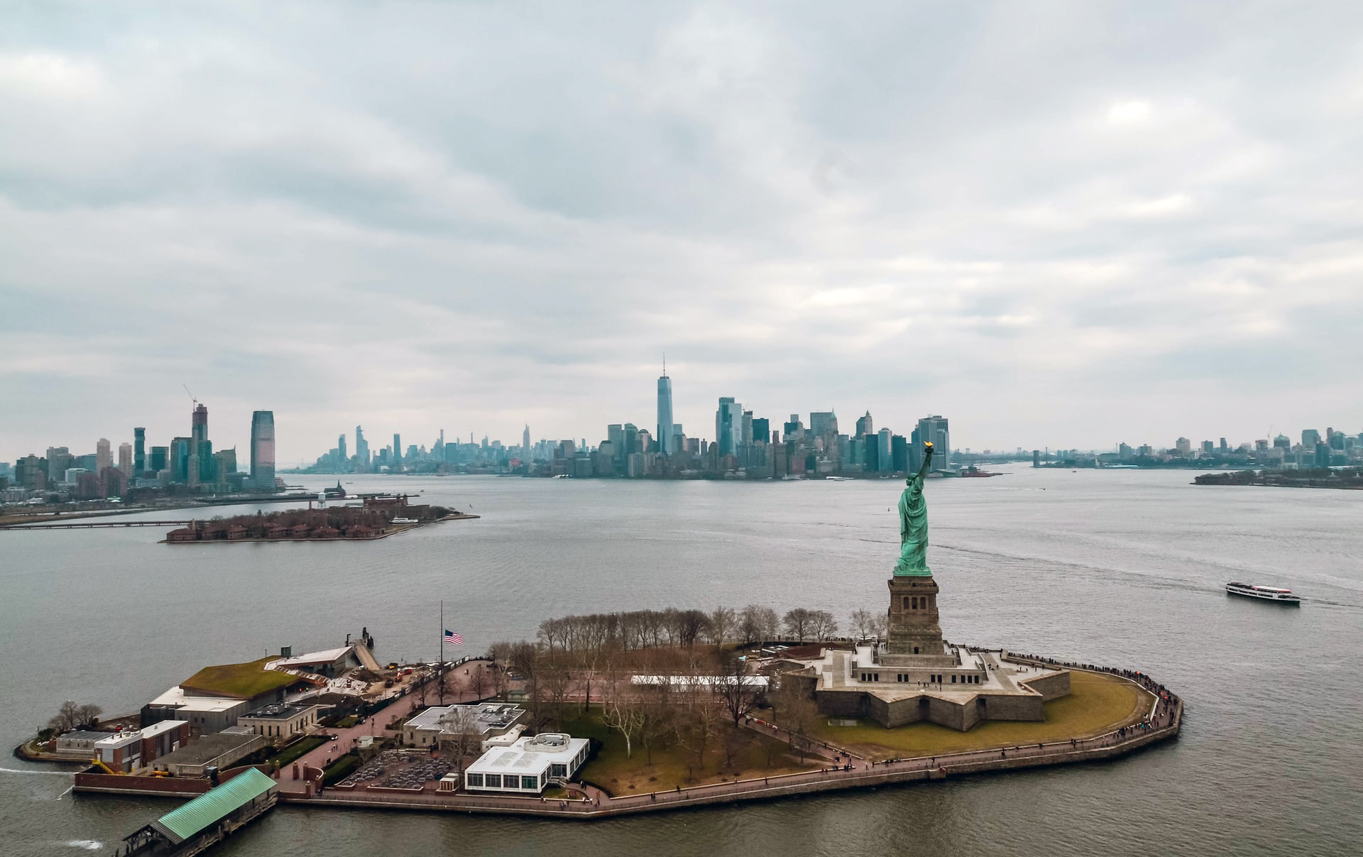 Liberty Island from overhead 