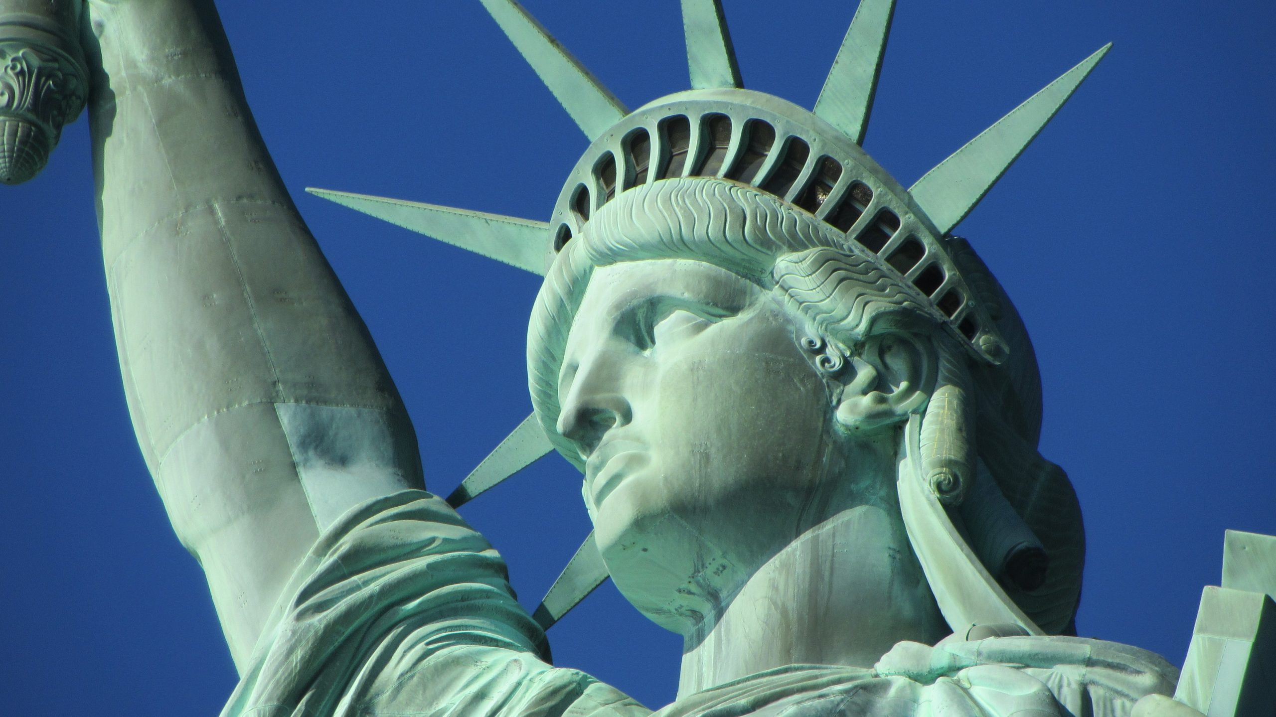 Statue of Liberty face up close
