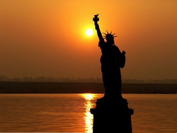 The Statue of Liberty at Sunset