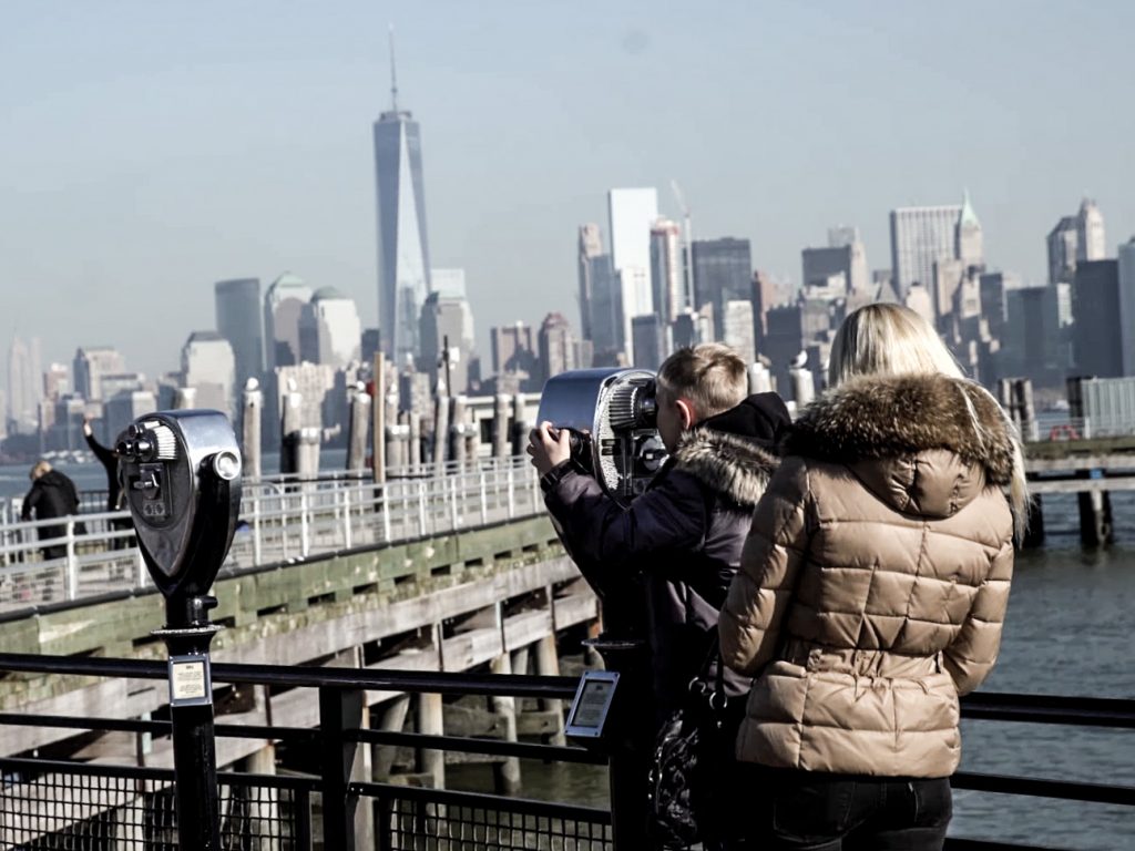 Tourists on Liberty Island