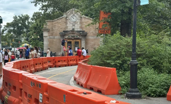 Barricades in Battery Park NYC